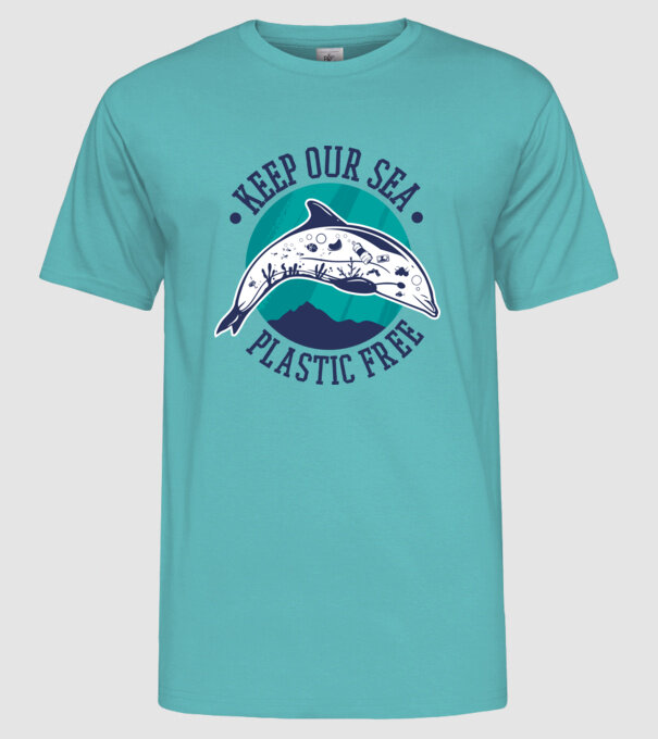 Să protejăm apele de plastic model turcoaz pe tricou