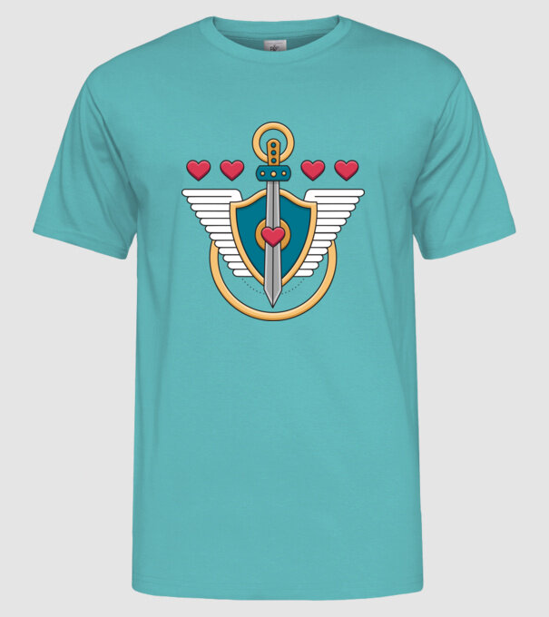 Scut - Gamer model turcoaz pe tricou