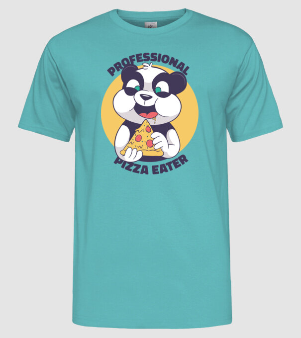 Panda Pizza model turcoaz pe tricou