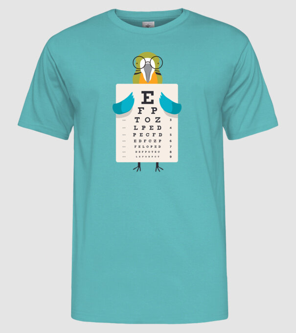 Oftalmolog papagal model turcoaz pe tricou