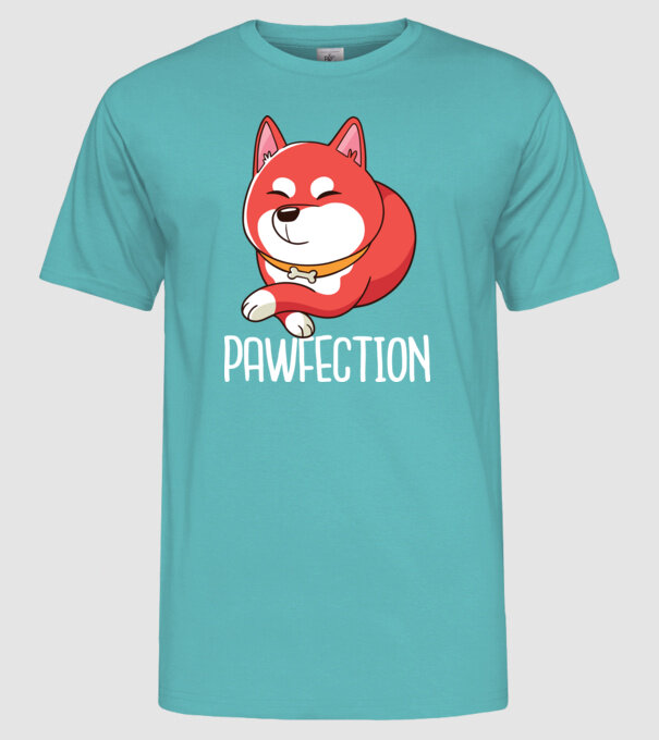 Pawfection Shiba Perfect model turcoaz pe tricou
