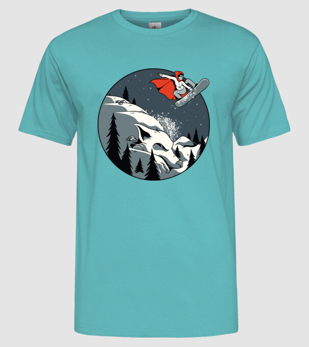 Scufița Roșie și Lupul Snowboard model turcoaz pe tricou
