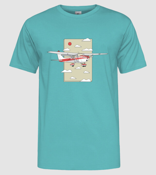 Avion cu elice model turcoaz pe tricou