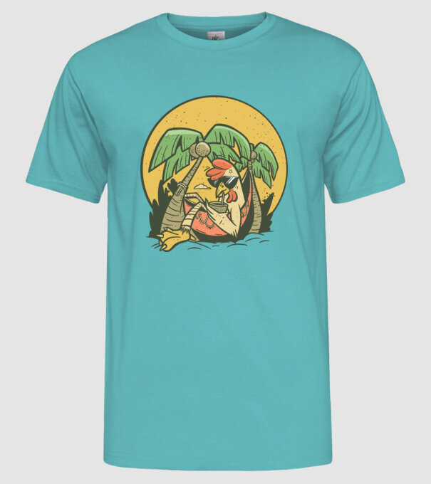 Pui relaxați model turcoaz pe tricou