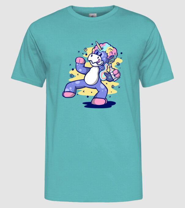 Unicorn beat model turcoaz pe tricou