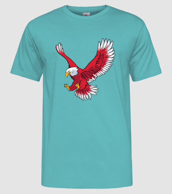 Vultur model turcoaz pe tricou