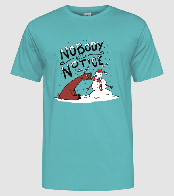 Nimeni nu va observa Om de zăpadă model turcoaz pe tricou