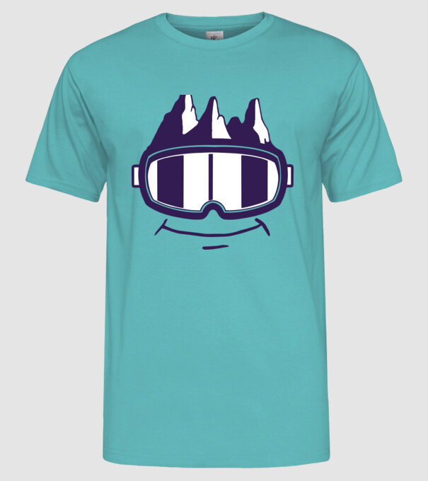 Ochelari de schi Smiley model turcoaz pe tricou