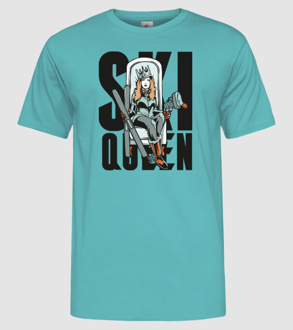 Ski Queen - Regină schioară model turcoaz pe tricou