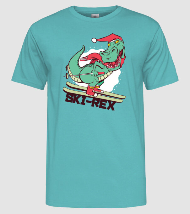 Ski Rex model turcoaz pe tricou