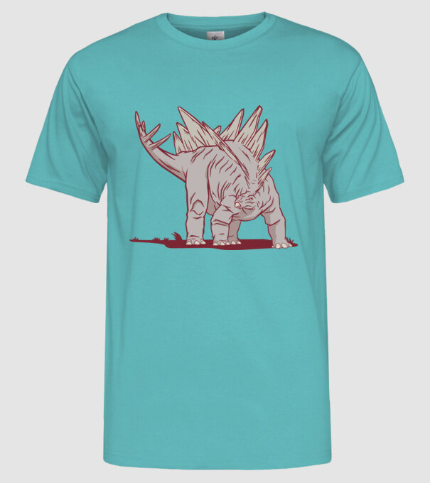 Stegosaurus dinozaur model turcoaz pe tricou