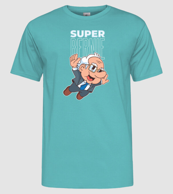 Super Bernie Sanders model turcoaz pe tricou