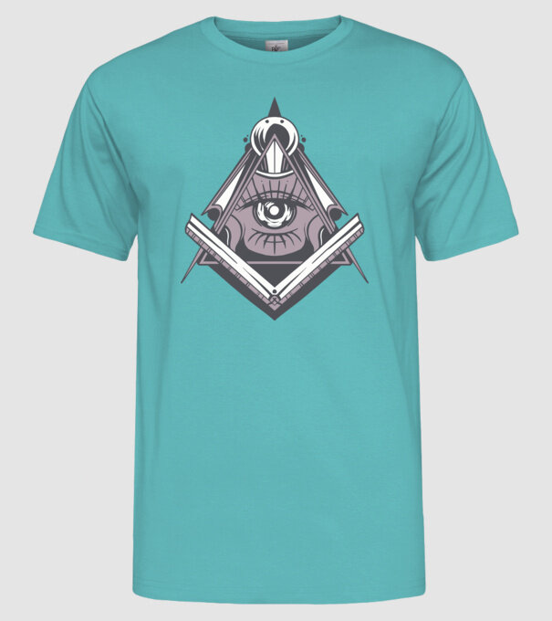 Masoni Illuminati model turcoaz pe tricou