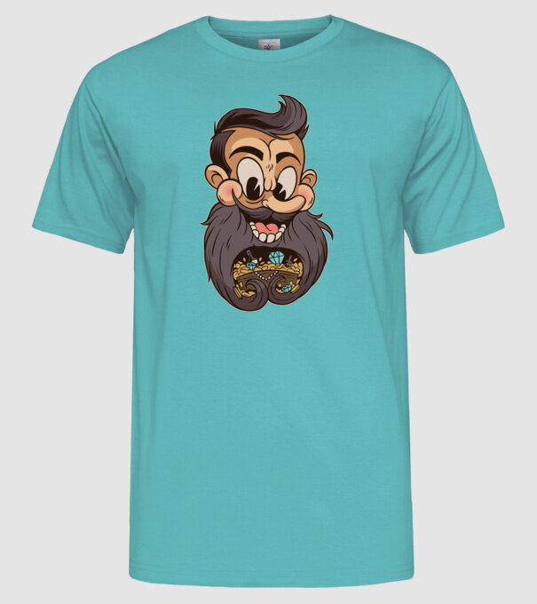 Comoară barbă model turcoaz pe tricou