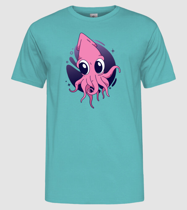 Calmar model turcoaz pe tricou
