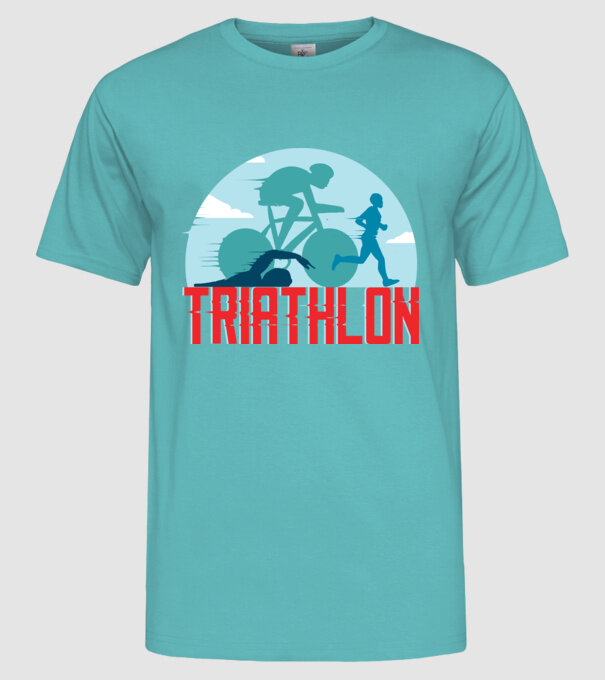 Triatlon Sport model turcoaz pe tricou