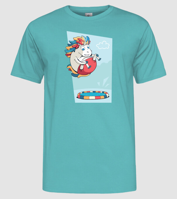 Bombă Unicorn model turcoaz pe tricou