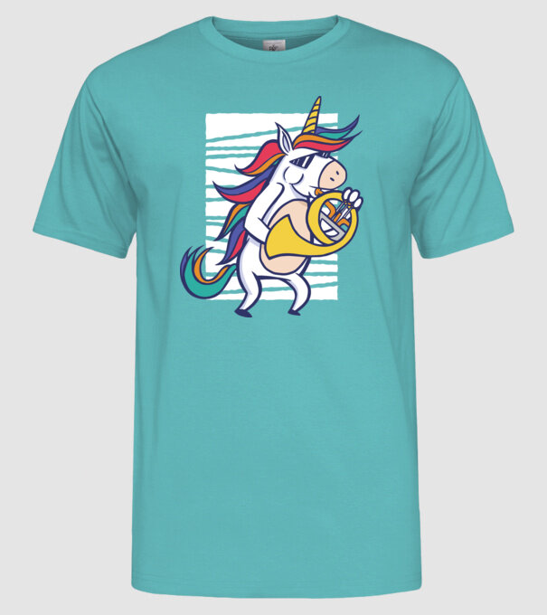 Unicorn Corn model turcoaz pe tricou
