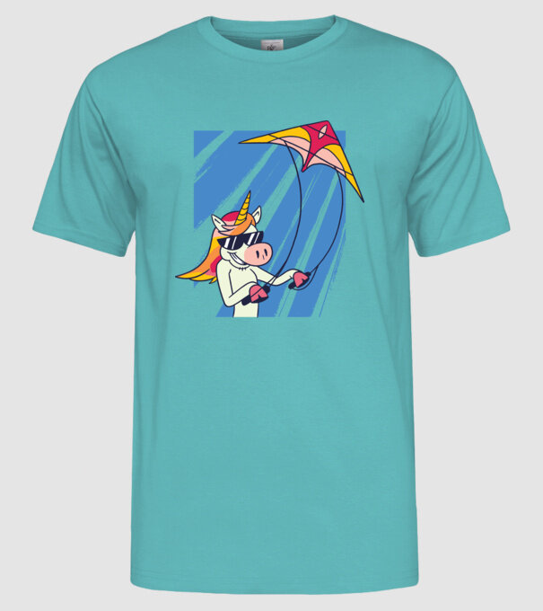 Unicorn lansează zmeie tricou drăguț model turcoaz pe tricou