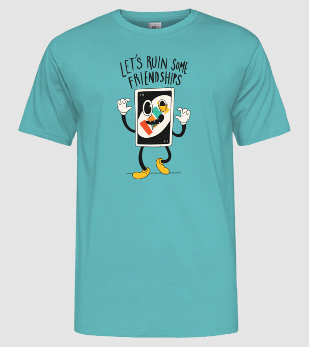 UNO +4 Cărți model turcoaz pe tricou