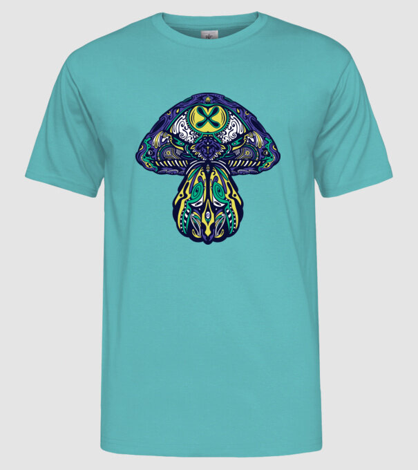 Ciupercă magică model turcoaz pe tricou