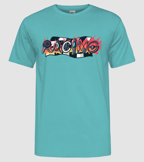 Cursă Racing model turcoaz pe tricou
