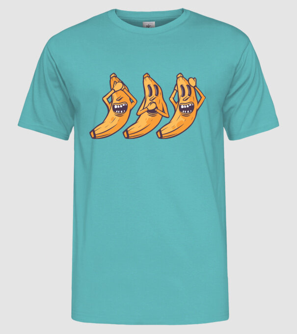 Banane amuzante - Nu vede, nu vorbește, nu aude model turcoaz pe tricou