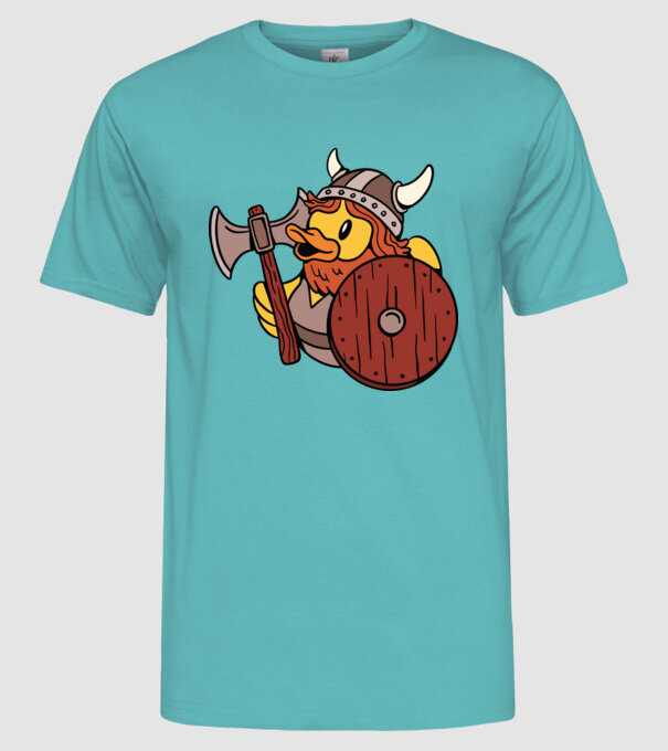 Rățușcă de cauciuc Viking model turcoaz pe tricou