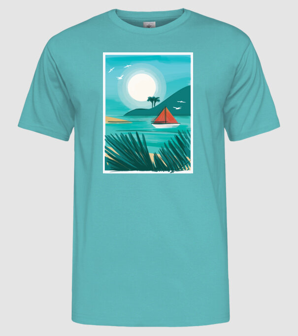 Navigație Pictură model turcoaz pe tricou