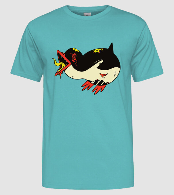 Pinguin Zombie model turcoaz pe tricou