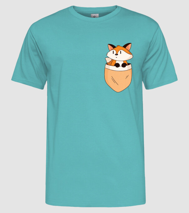 Vulpe de buzunar model turcoaz pe tricou