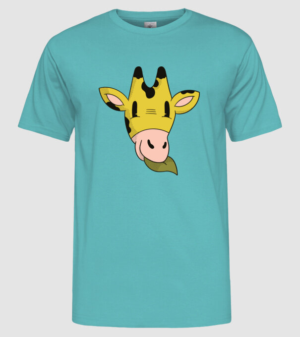 Cap Girafă model turcoaz pe tricou