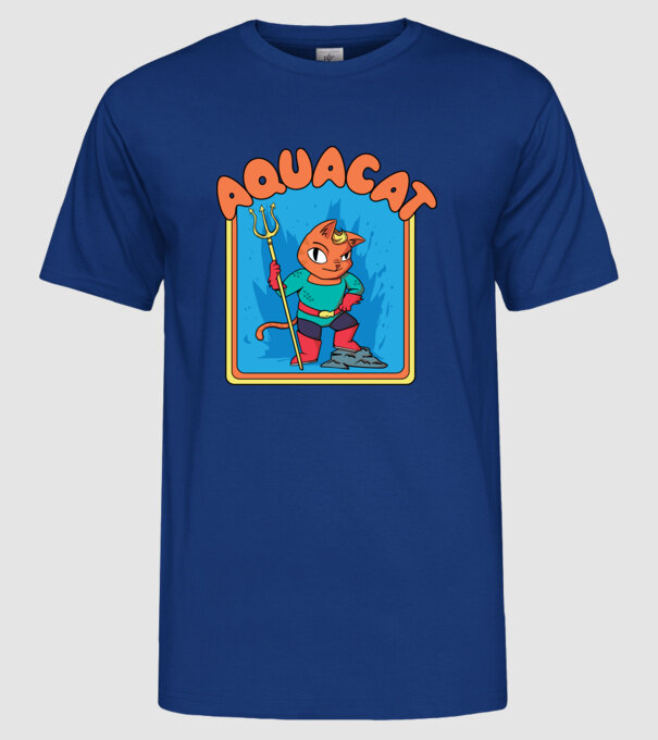 Aquacat model albastru regal pe tricou