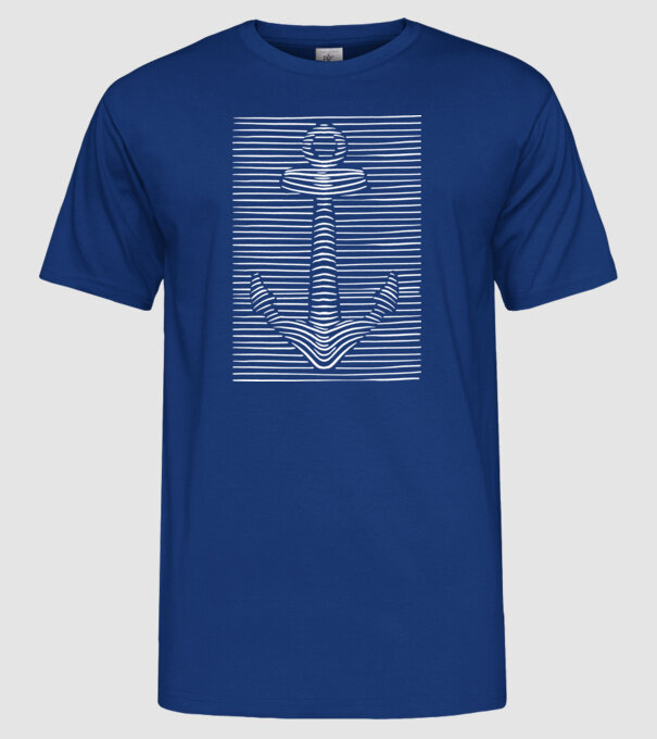 Linii Ancoră model albastru regal pe tricou