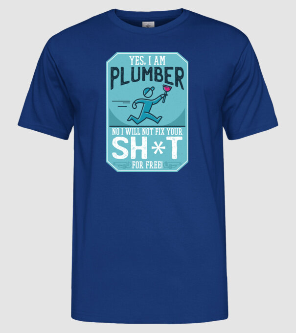 Da, sunt instalator model albastru regal pe tricou