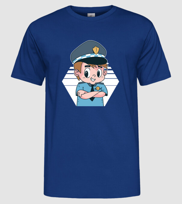 Polițist Copil model albastru regal pe tricou