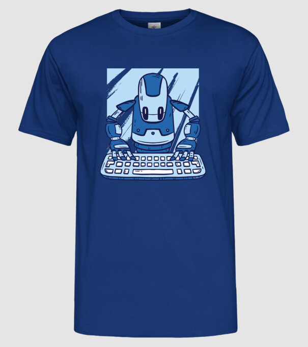 Automatizare robot model albastru regal pe tricou