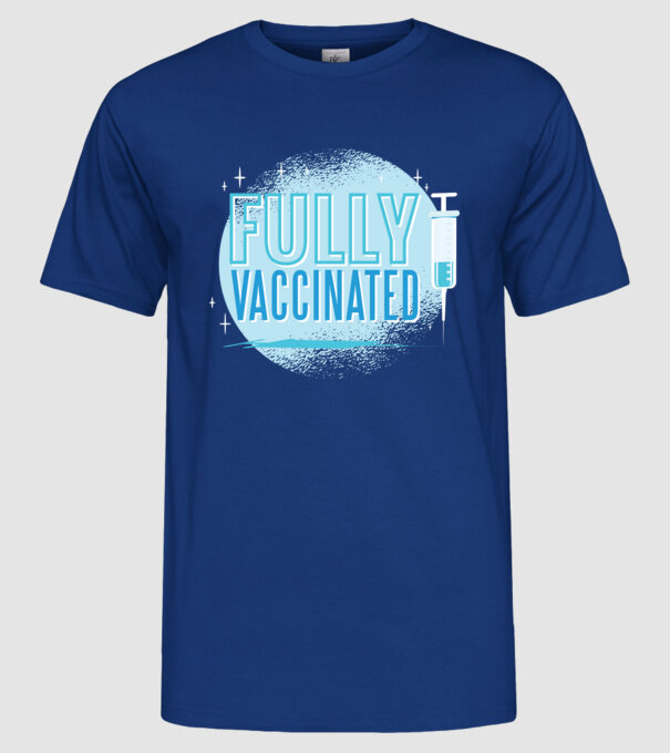 Complet vaccinat model albastru regal pe tricou