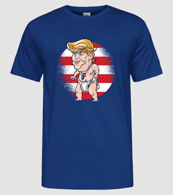 Trump Baby tricou amuzant model albastru regal pe tricou