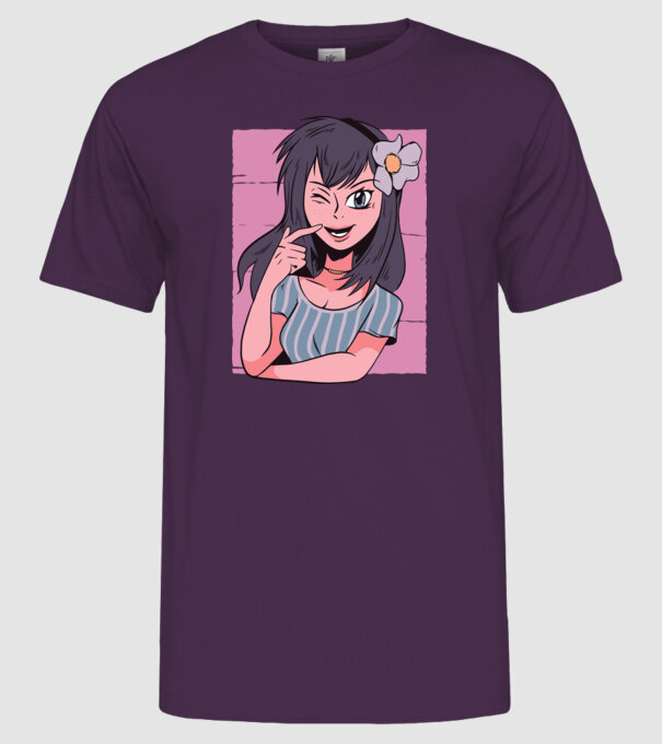 Fată Anime model mov pe tricou