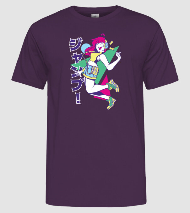 Anime fată retro model mov pe tricou