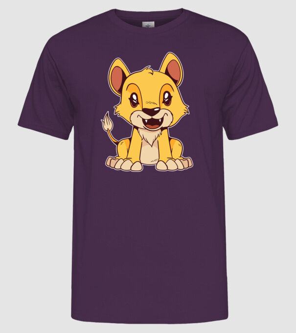 pui de leu drăguț model mov pe tricou