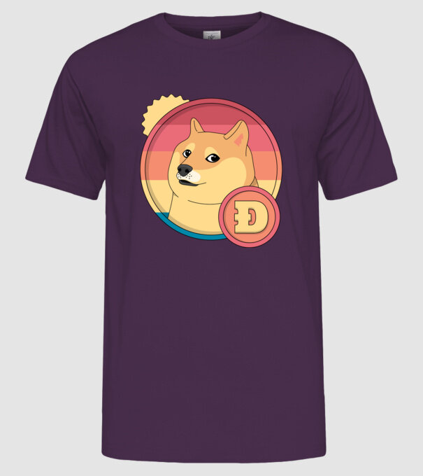 Doge Coin model mov pe tricou