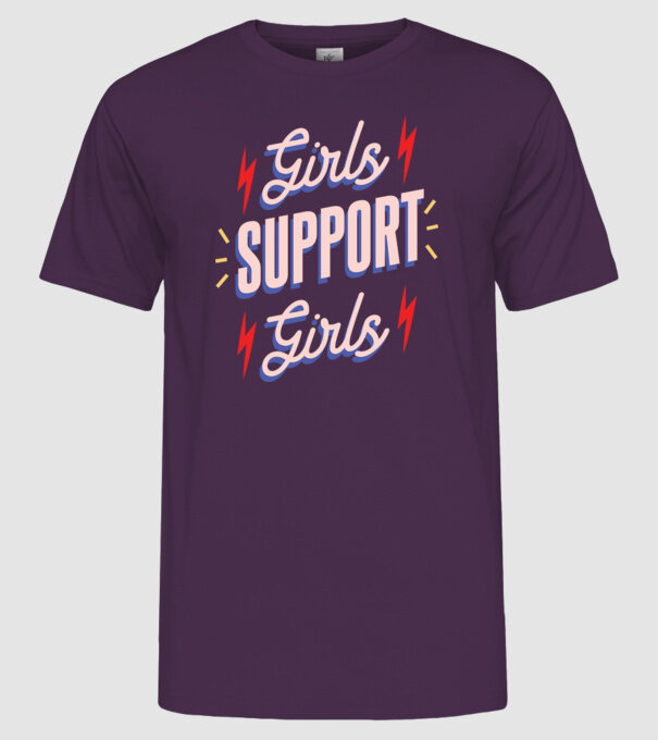 Girls Support Girls Ziua Femeii model mov pe tricou