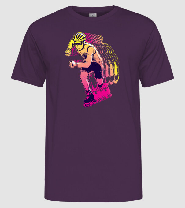 Concurent patine pe rotile model mov pe tricou