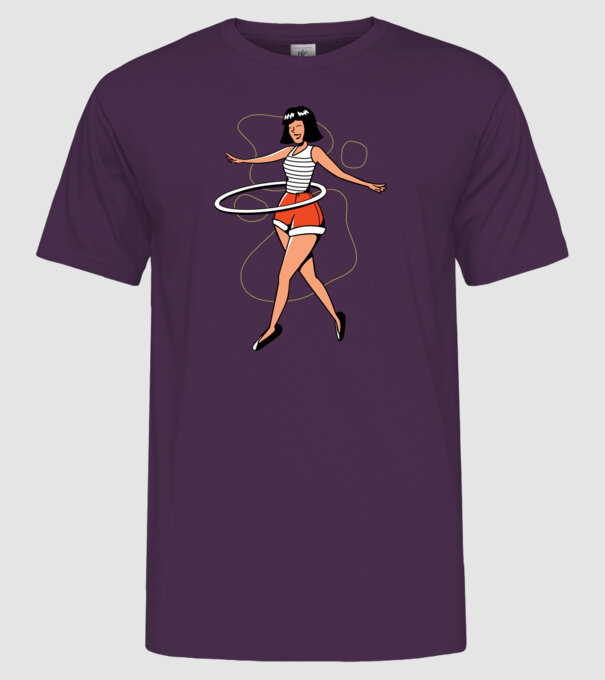 Cerc hula-hoop model mov pe tricou