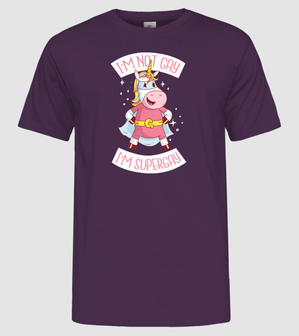 'I''m not gay i''m supergay' model mov pe tricou