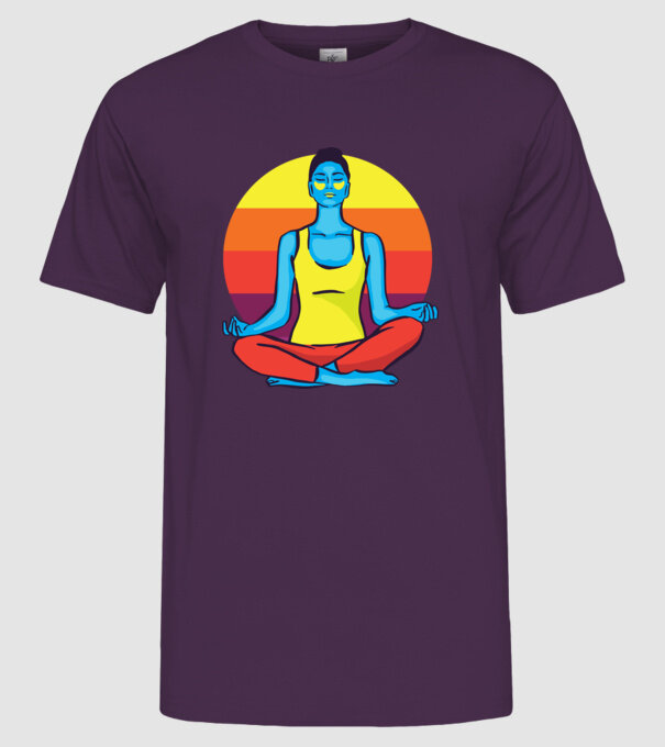 Yoga Meditație Retro model mov pe tricou
