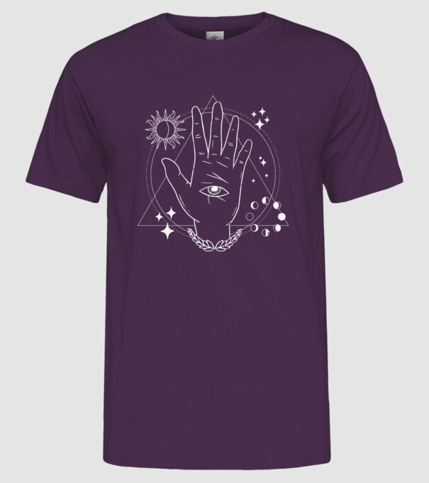 Mână Ochi atotvăzător model mov pe tricou