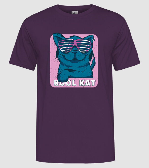 Kool Cat - Pisică Cool model mov pe tricou